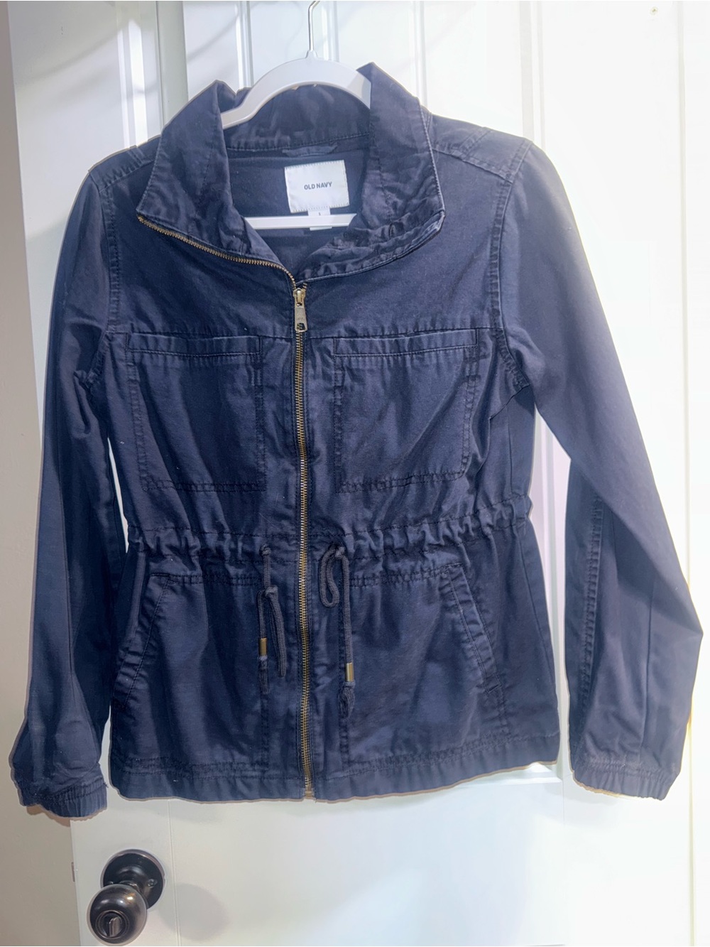 Old Navy Navy Drawstring Utility Jacket - Women's